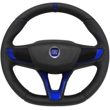 Imagem de Volante Esportivo Fiat Strada 1998 até 2013 Logo Azul + Cubo - Polipar