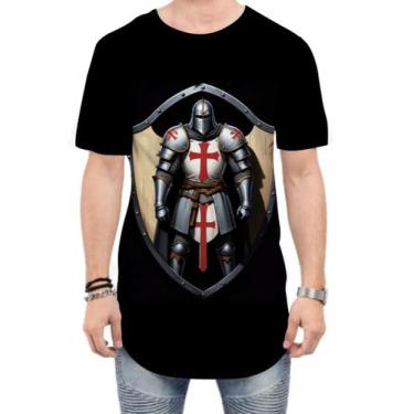 Imagem de Camiseta Longline Templário Medieval Cruzadas 3 - Kasubeck Store®, G