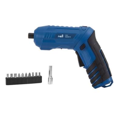 Imagem de Parafusadeira Nell a Bateria 3.6V 1/4 - 250RPM + 12 Peças, Bivolt