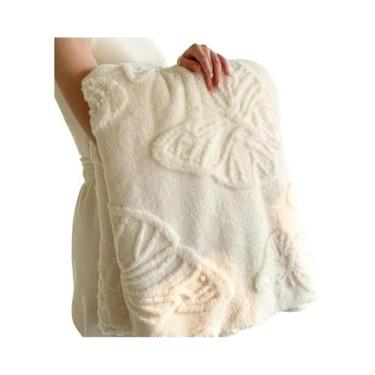 Imagem de Cobertor De Flanela Com Padrão De Borboleta Branco Design 3D De Borbol