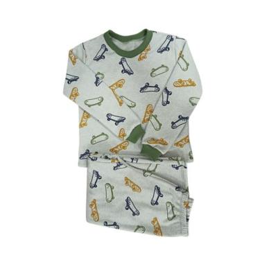 Imagem de Pijama infantil de inverno manga longa menino quentinho moletinho flan