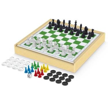 Imagem de JOGO de tabuleiro 4 EM 1 - Junges- Dama, Xadrez, Trilha e Ludo - JG718