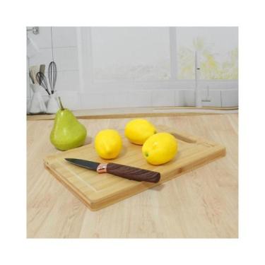 Imagem de Tabua Corte Bambu 30x20cm Carnes Legumes Cozinha - IMPORIENTE