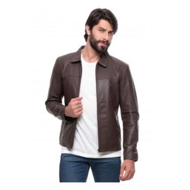Imagem de Jaqueta de Couro Masculina Tradicional 125 Javali, Marrom, G