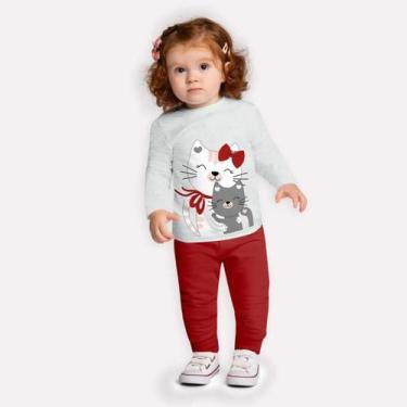 Imagem de Conjunto Moletom Infantil Kyly Menina Flanelado Inverno