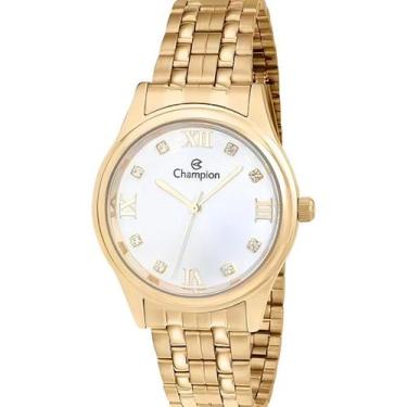 Imagem de Relógio Feminino Champion Original CN24164H Pulseira Metal Dourado