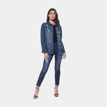 Imagem de Jaqueta Jeans Feminina Tamanho P Lunender 67128, P