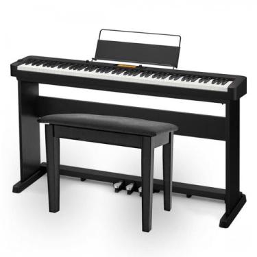 Imagem de Piano Digital Casio CDP-S360 Preto - 88 Teclas + Estante CS470-P + Ban