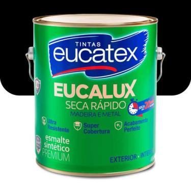 Imagem de Esmalte Eucalux Seca Rápido Premium Eucatex Preto Brilhante 3,6L - EUC