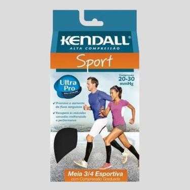 Imagem de Meia Kendall 3/4 Sport - Alta Compressão (20-30 mmhg) 3112, Preto, P