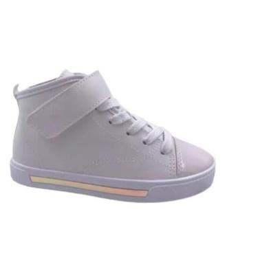 Imagem de Tênis Infantil Menina Molekinha Cano Alto Branco 99 2524741, Branco 99