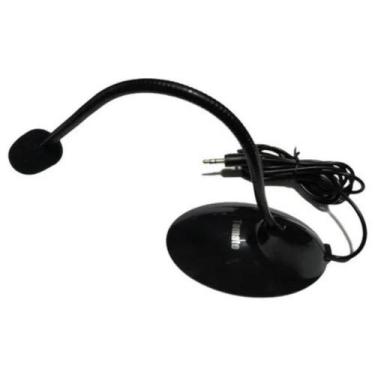 Imagem de Microfone De Mesa P2 Estéreo Plug 3,5mm Base Pc Notebook - Tomate