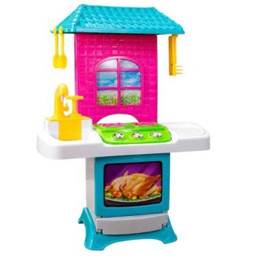 Imagem de Cozinha Infantil Brinquedo Completo Fogão Pia e Acessórios - Lua de Cr