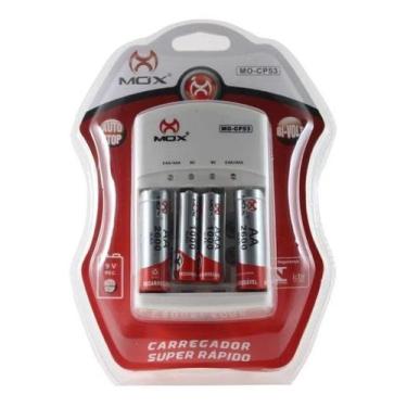 Imagem de Carregador de Pilhas Com 2AA e 2AAA Auto Stop Mox CP53
