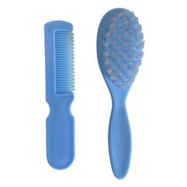 Imagem de Kit Banho do Bebê 2 Peças Escova e Pente Macio para Enxoval Recém Nasc