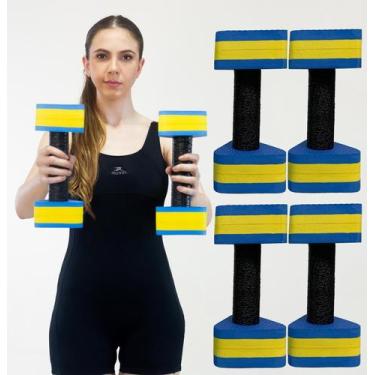 Imagem de Kit 2 Pares de Halteres Hidroginástica Em EVA 1 A 2 Kg DF4011-AZ Azul/