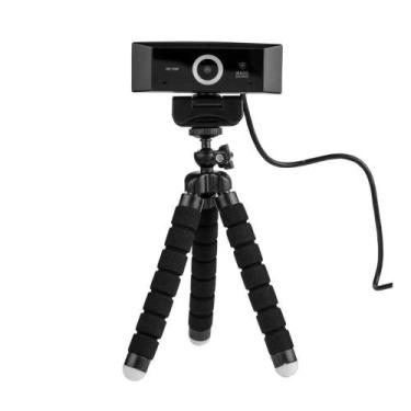 Imagem de Webcam Kross Hd720p Usb Com Tripé Ajustável Preto Ke-wbm720p
