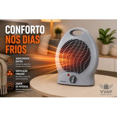 Imagem de Aquecedor De Ar Eletrico 2000W 220V Portatil Cinza - STARTOOLS