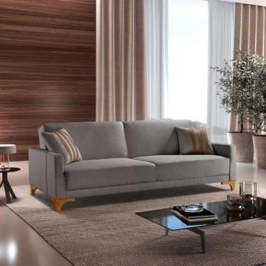 Imagem de Sofa Cama para Sala de Estar 209cm X 84cm Luizi Cinza - Luxury Estofad