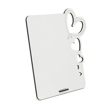 Imagem de Porta-Retrato Personalizado MDF Texturizado Coração 18,5x17cm - PossAr