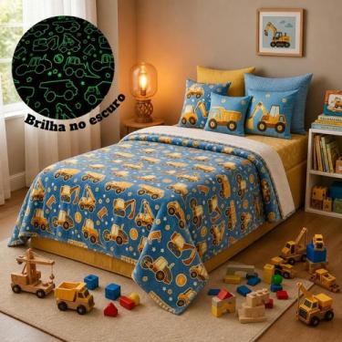 Imagem de Manta Infantil Brilha no Escuro 2,00x1,80m Casal Antialérgica Microfib