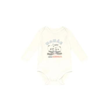 Imagem de Body bebê unissex em cotton Brandili Baby, G, Natural