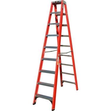 Imagem de Escada de Fibra de Vidro com Duplo Acesso EFR9922 9 Degraus Botafogo L
