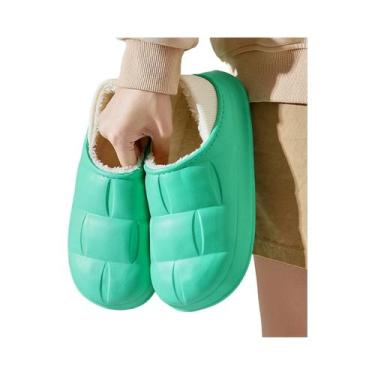 Imagem de Pantufas De Inverno Confortáveis Em Veludo Amarelo, Impermeáveis E Com
