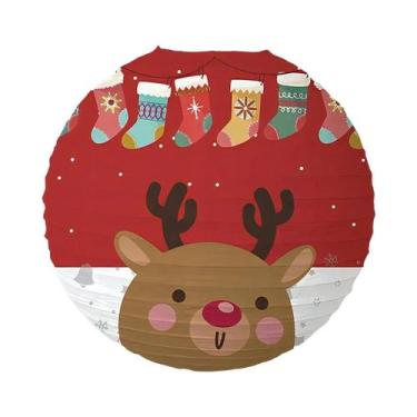 Imagem de Lanternas De Papel De Natal Com Papai Noel, Boneco De Neve E Alce Para