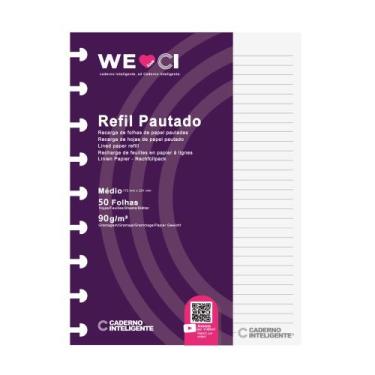 Imagem de Refil Medio 50 Folhas Pautadas 90g Caderno Inteligente