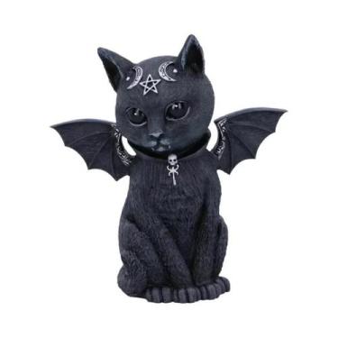 Imagem de Ornamento De Resina Gato Mágico De Halloween, Escultura De Animal Para