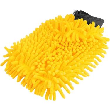 Imagem de Luva Multiuso para Limpeza Ostenvonder Microfibra Retem Mais Espuma e Agua para Lavagem de Autos Amarelo Vonder