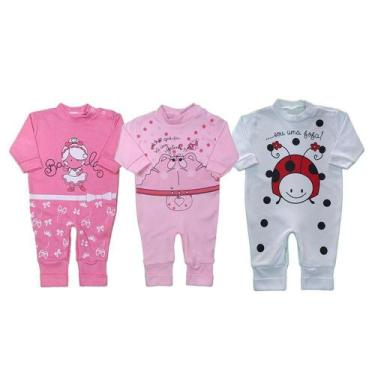 Imagem de Kit 3 Macacão Bebê Suedine Taylor Estampado Menino e Menina - Koala Ba