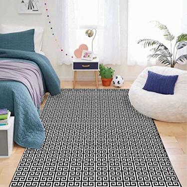 Imagem de Tapete Sala Quarto Geométrico Antiderrapante Antialérgico 100 x 140cm