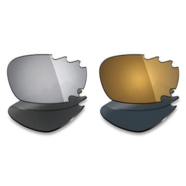 Imagem de 2 pares de lentes polarizadas de substituição da Mryok para óculos de sol ventilados Oakley Jawbone – Opções
