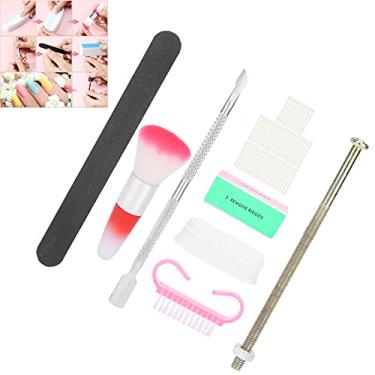 Imagem de Conjunto de 7 bandejas em pó para mergulho, kit de ferramentas em pó para mergulho, conjunto de pincéis de arte em unhas, placa de esmalte para casa e salão