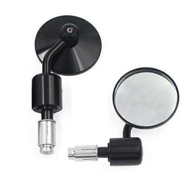 Imagem de OKSTNO par de espelhos laterais retrovisores de guidão de 7/8" para motocicletaOKSTNO preto OK-BAR-1
