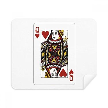 Imagem de Pano de limpeza com estampa de cartas de baralho Heart Q, 2 peças, tecido de camurça