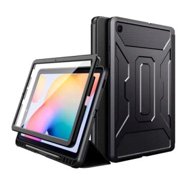 Imagem de WB Capa para tablet Samsung Galaxy Tab S6 Lite 10.4” 2020/2022/2024 - Armadura Antichoque, Auto hibernação, silicone flexível, suporte para leitura, compartimento para S-Pen Preto