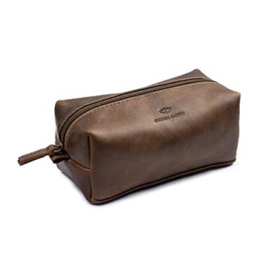 Imagem de NECESSAIRE ESTOJO CÁRDIZE EM COURO RUSTICO MARROM IMPERMEÁVEL CARDENA MADEIRA