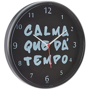 Imagem de Relogio de Parede Redondo Calma Tem Tempo, Bell´s, Multicor, 28.5 cm