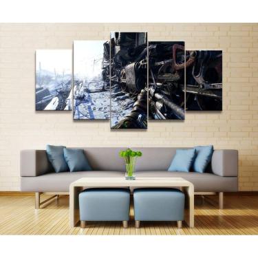 Imagem de Quadro Decorativos Jogos de Guerra com 5 peças 130x65 3