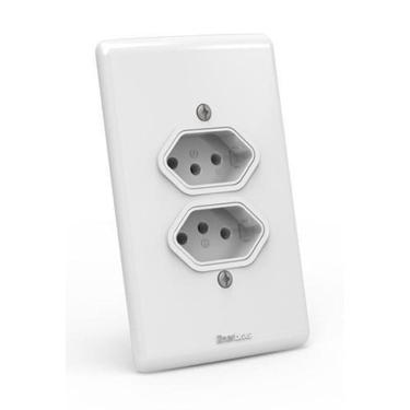 Imagem de Cj Tomada Dupla 10A 4X2 - Enerbras Artis Branco - Ea127-En.