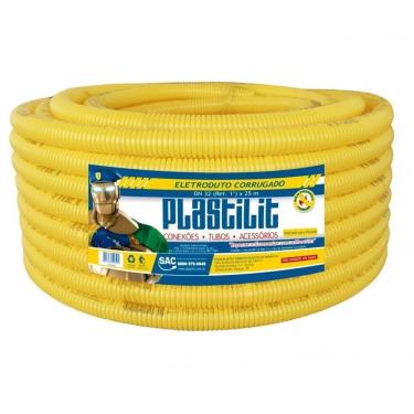Imagem de Eletroduto Plastilit PVC Flexível Corrugado 32mmx25m Amarelo