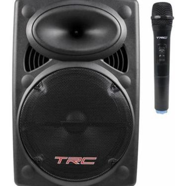 Imagem de Caixa De Som Ativa 12 Polegadas 350W Com Led Microfone E Bateria Trc-436 Trc