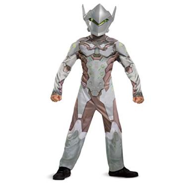 Imagem de Genji Costume for Kids, Official Overwatch Costume Jumpsuit with Mask and Armor, Classic Child Size Small (4-6) White
