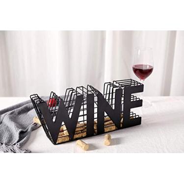 Imagem de JHY DESIGN-Suporte para garrafa de vinho - Armazenamento de rolha de vinho artesanal de metal de 34,3 cm de comprimento
