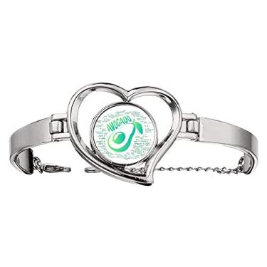Imagem de N/A N/A Bracelete com corte de abacate Art Deco fashion joia coração pulseira de arame, medium, metal