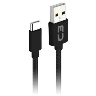 Imagem de Cabo USB-C para USB - 2 Metros - Preto - C3Tech CB-C21BK C3PLUS