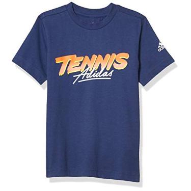 Imagem de Adidas Camiseta infantil com estampa de tênis para meninos, Tech Indigo, Small